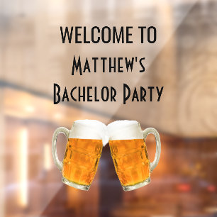Bachelor Party Beer Cheers Welcome Sign Raamsticker