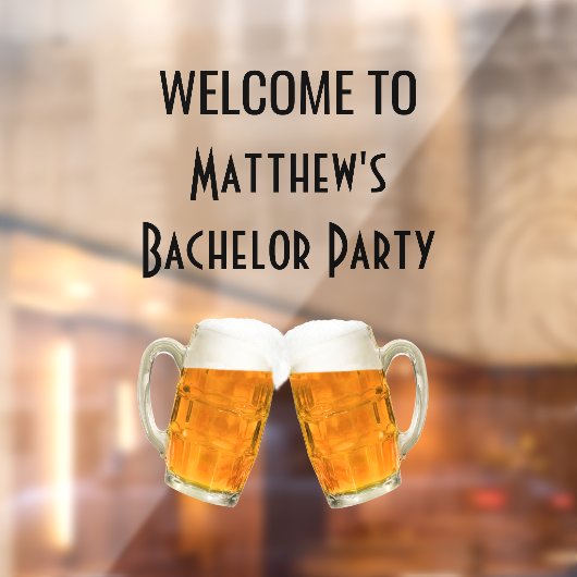 Bachelor Party Beer Cheers Welcome Sign Raamsticker (Vel 2)