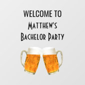 Bachelor Party Beer Cheers Welcome Sign Raamsticker (Vel)