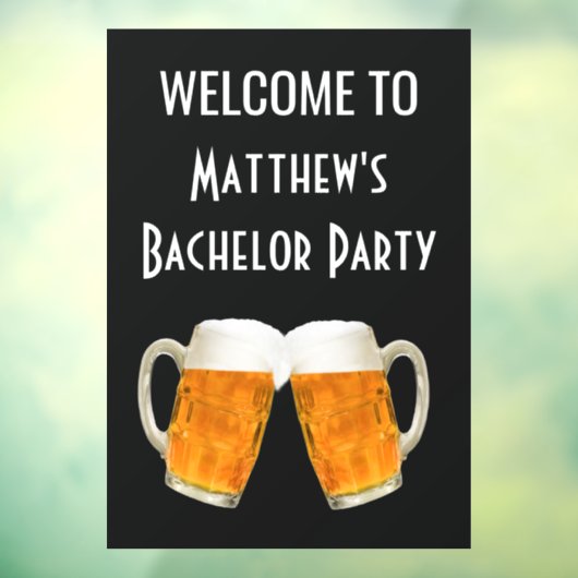 Bachelor Party Beer Cheers Welcome Sign Raamsticker (Vel 3)
