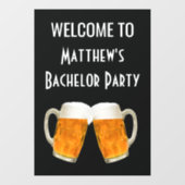 Bachelor Party Beer Cheers Welcome Sign Raamsticker (Vel)