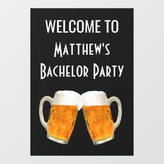 Bachelor Party Beer Cheers Welcome Sign Raamsticker (Vel)