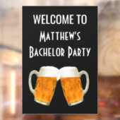 Bachelor Party Beer Cheers Welcome Sign Raamsticker (Vel 2)