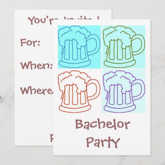 Bachelor Party Beer Kaart (Voorkant / Achterkant)