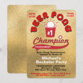 Bachelor Party Beer Pong Kaart (Voorkant / Achterkant)