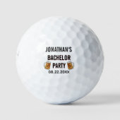 Bachelor Party Bier Mokken Naam Datum Golfballen (Voorkant)