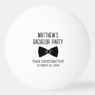 Bachelor Party Black Bow Stropdas Bruiloft Pingpongbal