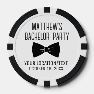 Bachelor Party Black Bow Stropdas Bruiloft Poker Chips