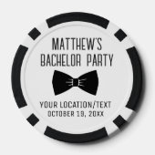 Bachelor Party Black Bow Stropdas Bruiloft Poker Chips (Achterkant)