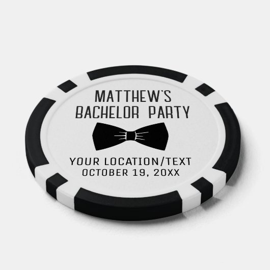 Bachelor Party Black Bow Stropdas Bruiloft Poker Chips (Enkel)