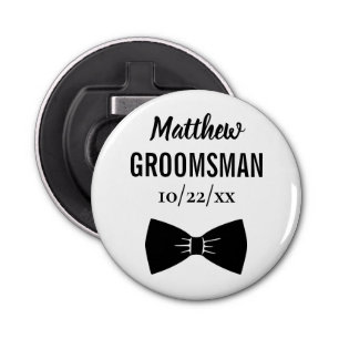 Bachelor Party Black Bow Stropdas Button Flesopener