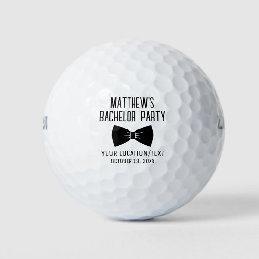 Bachelor Party Black Bow Stropdas Weddenschap Golfballen (Voorkant)
