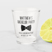 Bachelor Party Black Bow Stropdas Weddenschap Shot Glas (Voorkant)