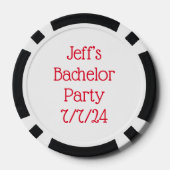 Bachelor Party Black Poker Chip (Achterkant)