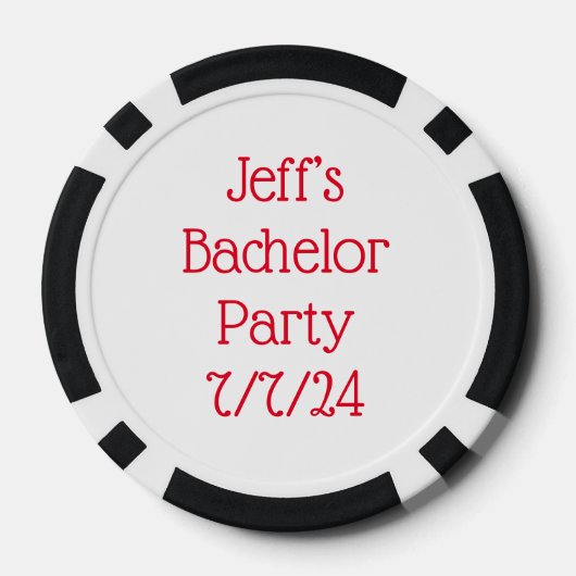 Bachelor Party Black Poker Chip (Achterkant)