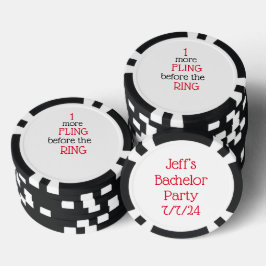 Bachelor Party Black Poker Chip
