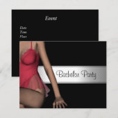 Bachelor Party Black Silver Girl Kaart (Voorkant / Achterkant)