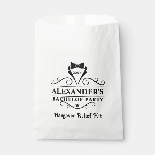Bachelor Party Black Stropdas Hangover Bedankzakje (Voorkant)