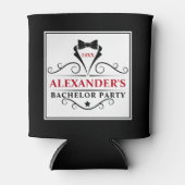 Bachelor Party Black Tie Rood of Kies Tekstkleur Blikjeskoeler (Voorkant)