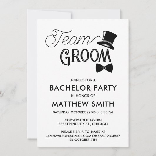 Bachelor Party Bruiloft Team bruidegom Kaart (Voorkant)