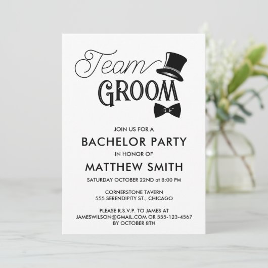 Bachelor Party Bruiloft Team bruidegom Kaart (Staand voorkant)
