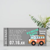 Bachelor Party Bus Pas Oranje Kaart (Staand voorkant)