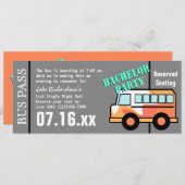 Bachelor Party Bus Pas Oranje Kaart (Voorkant / Achterkant)
