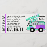 Bachelor Party-bus Programmakaart<br><div class="desc">Deze bus gaat naar één onvergeetelijke feestdag.  Creëer uw eigen reisroute op deze buspas,  verander ook de kleur van het kaartje.   voor elke gebeurtenis.</div>