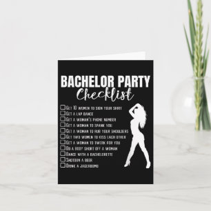 Bachelor Party Checklist Bruid Bruidegom Stag Nigh Kaart