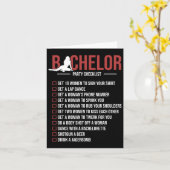 Bachelor Party Checklist Funny Groom Bachelor Part Kaart (Gele Bloem)