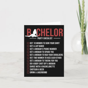 Bachelor Party Checklist Funny Groom Bachelor Part Kaart
