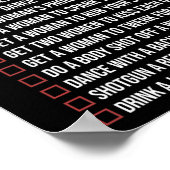 Bachelor Party Checklist Funny Groom Bachelor Part Poster (Hoek)