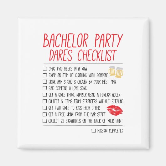 Bachelor Party Checklist Grappige Bruiloftsbruideg Magneet (Voorkant)