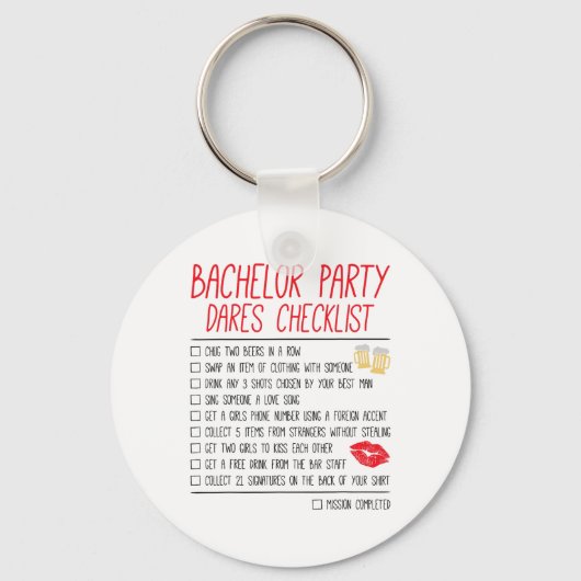 Bachelor Party Checklist Grappige Bruiloftsbruideg Sleutelhanger (Voorkant)