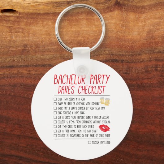 Bachelor Party Checklist Grappige Bruiloftsbruideg Sleutelhanger (Voorkant)