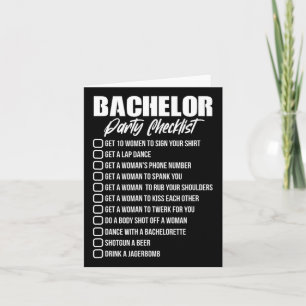 Bachelor Party Checklist Groom Groomsmen Stag Part Kaart