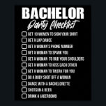 Bachelor Party Checklist Groom Groomsmen Stag Part Poster<br><div class="desc">Bachelor Party Checklist Groom Groomsmen Stag Party</div>