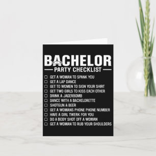 Bachelor Party Checklist Grooms Stag Night Fun Dar Kaart
