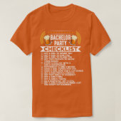 Bachelor Party checklist huwelijksmannen T-shirt (Design voorkant)