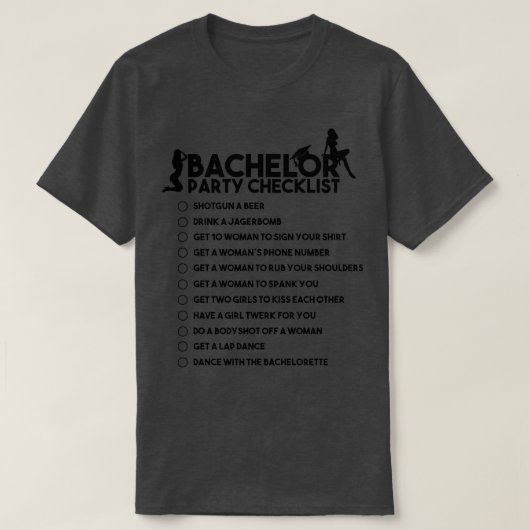Bachelor Party Checklist JGA Bridegroom Rumble 1 T-shirt (Design voorkant)
