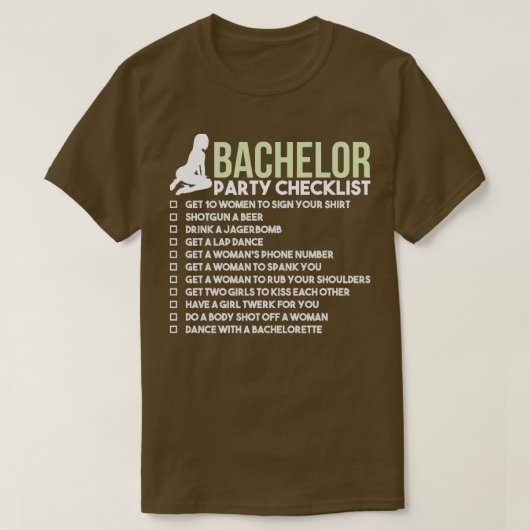 Bachelor Party Checklist JGA Bridegroom Rumble (2) T-shirt (Design voorkant)