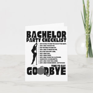 Bachelor Party Checklist Stag Groom Gag Mannen Kaart