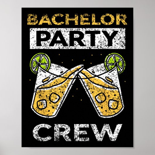 Bachelor Party Crew Bride Groom Team Poster (Voorkant)
