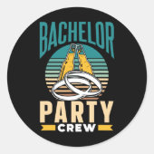 Bachelor Party Crew Bruidegom Bruid Team  Ronde Sticker (Voorkant)
