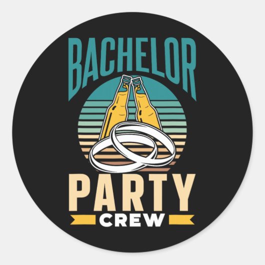 Bachelor Party Crew Bruidegom Bruid Team Ronde Sticker (Voorkant)