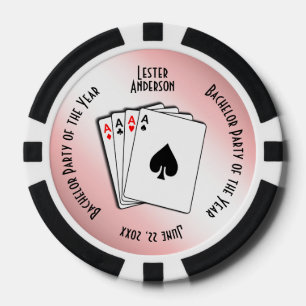 Bachelor Party Custom Memento Blush Touch Poker Chips