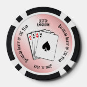 Bachelor Party Custom Memento Blush Touch Poker Chips (Achterkant)