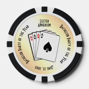 Bachelor Party Custom Memento Geel Touch Poker Chips