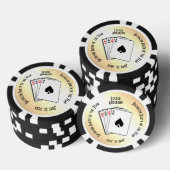 Bachelor Party Custom Memento Geel Touch Poker Chips (Opstapeling)