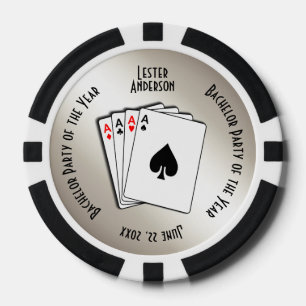 Bachelor Party Custom Memento Golden Touch Poker Chips